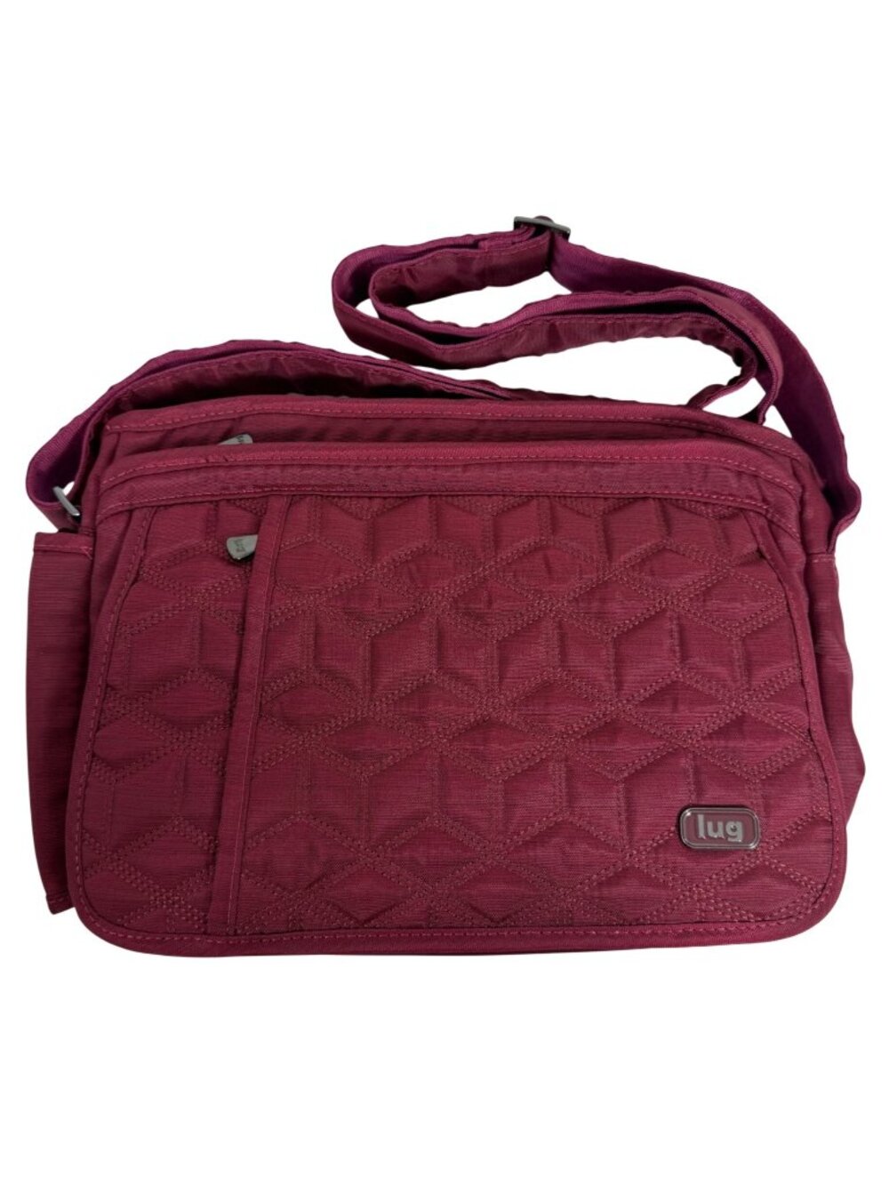 Lug Wings Quilted Maroon Travel Crossbody Shoulder Bag Adjustable Strap NWD
